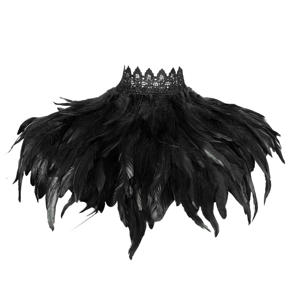8215 Women's Feathers Shawl Scarf Fashion Wire Harness Punk